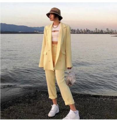 Ljubičasta ženska odijela s hlačama Blazer + hlače za posao Odijelo s hlačama za svatove Poslovna izrada po mjeri