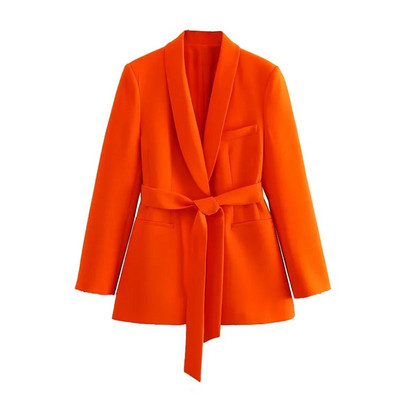 TRAFZA Žensko modno odijelo s hlačama, blejzer, kaput, kaput s dugim rukavima + bočni patentni zatvarač s visokim strukom, uske ravne hlače, proljetna ženska odijela