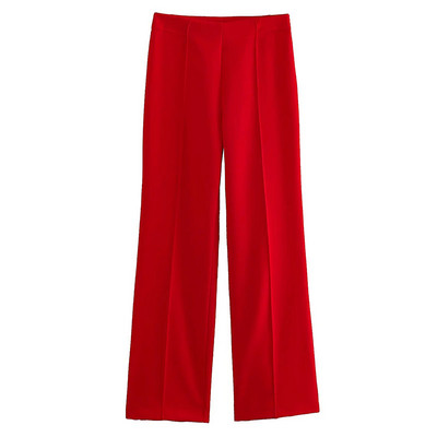 TRAFZA Žensko modno odijelo s hlačama, blejzer, kaput, kaput s dugim rukavima + bočni patentni zatvarač s visokim strukom, uske ravne hlače, proljetna ženska odijela