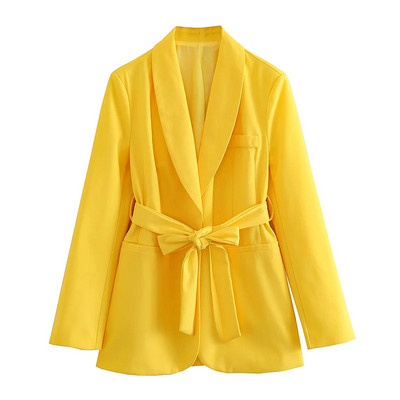 TRAFZA Žensko modno odijelo s hlačama, blejzer, kaput, kaput s dugim rukavima + bočni patentni zatvarač s visokim strukom, uske ravne hlače, proljetna ženska odijela