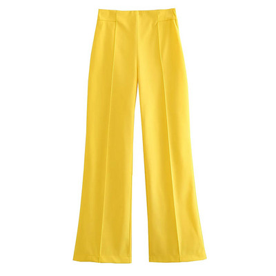 TRAFZA Žensko modno odijelo s hlačama, blejzer, kaput, kaput s dugim rukavima + bočni patentni zatvarač s visokim strukom, uske ravne hlače, proljetna ženska odijela