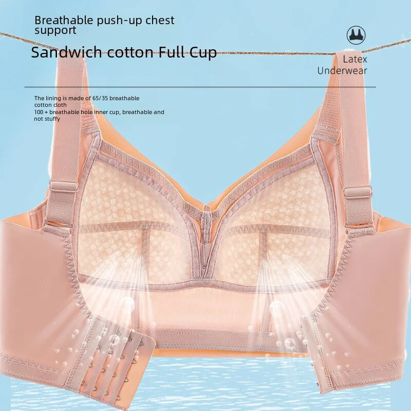 Izuzetno tanki podesivi skupljeni grudnjak koji ne opada donje rublje Žensko ljetno donje rublje s velikim prsima Čini se malim grudnjakom