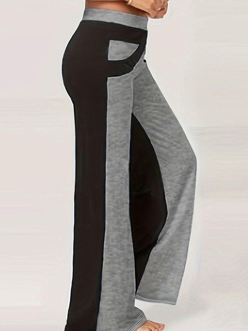 Ležerne hlače veće veličine, ženske lepršave hlače visokog struka u boji Plus, elastične