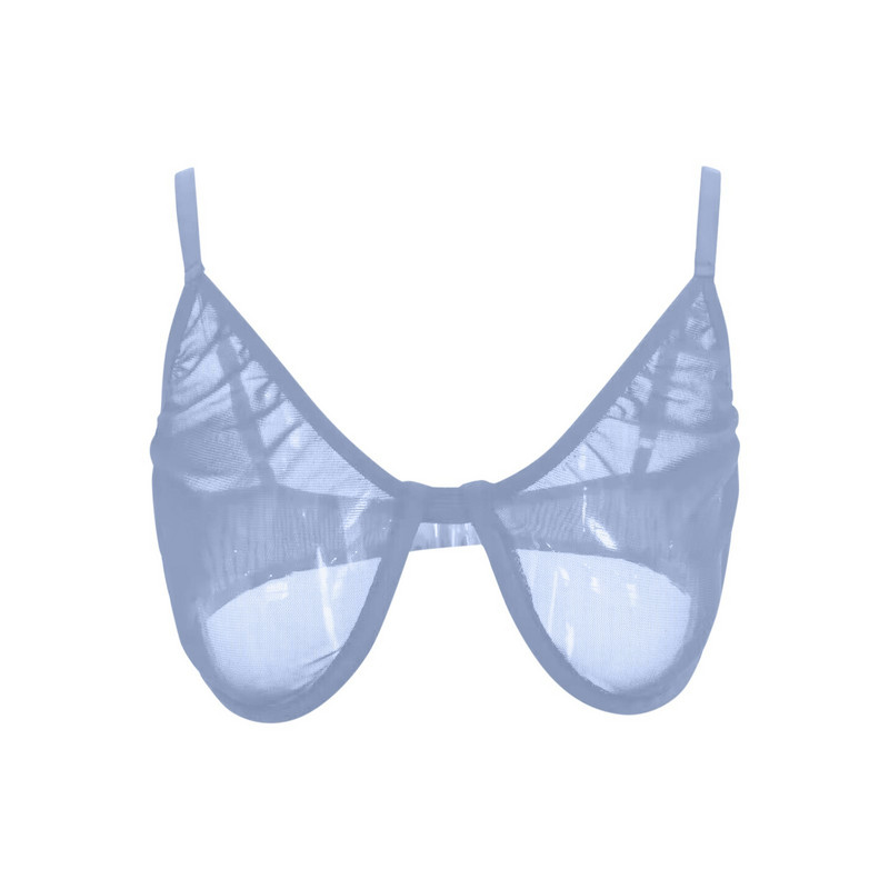 Mrežasti grudnjak sa žicom Prozirni mrežasti grudnjak sa žicom Ženski prsluk velike veličine Urezani žičani grudnjak Donje rublje Seksi grudnjak s V izrezom Ženski donji rublje