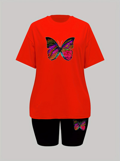 Ženski ležerni široki dvodijelni set kratkih rukava