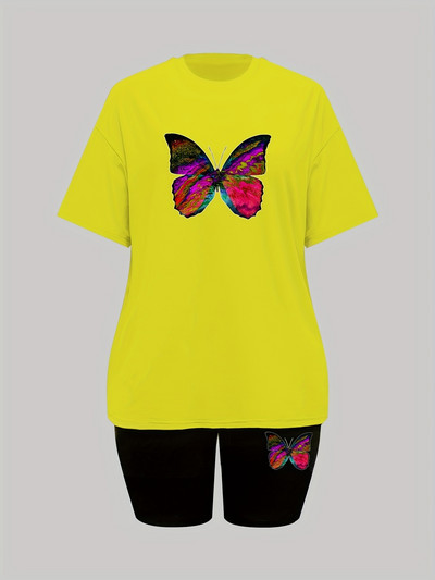 Ženski ležerni široki dvodijelni set kratkih rukava