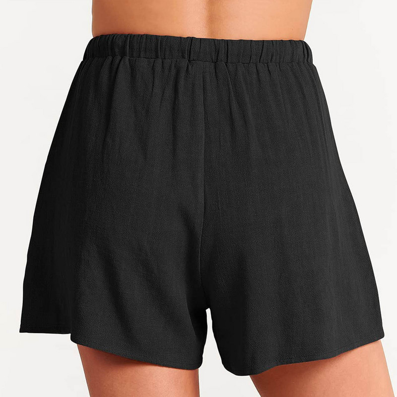 Naiste suvised 2-osalised komplektid vaba aja komplekti lühikesed püksid, varrukateta päitseteta paakpüksid taskuga lühikeste pükstega, puuvillane linane ülikond 2024