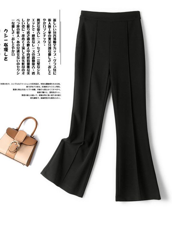 Stretch kõrge vöökohaga laienevad püksid naiste vabaaja salendavad üheksa punktiga püksid 2023. aasta suvine naiste püksid, mood naiste rõivad