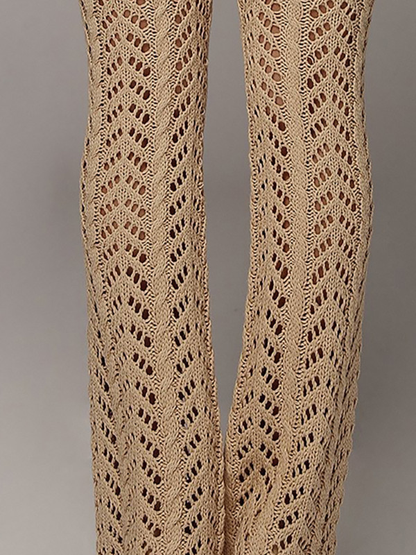 DEAT Fashion sieviešu bikses ar augstu vidukli, šaura aukliņu vienkrāsains trikotāžas dobas bikses, pavasaris 2024 jauns 17A2466