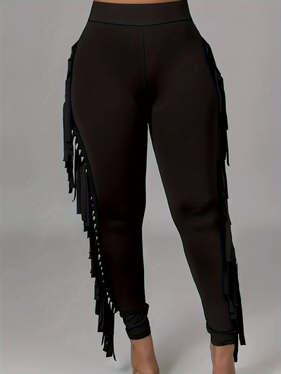 Μαύρο κανονικό κανονικό ψηλόμεσο μολύβι παντελόνι