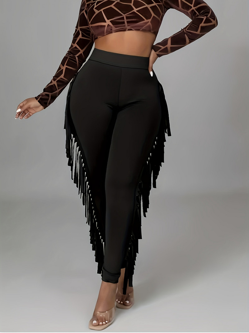 Μαύρο κανονικό κανονικό ψηλόμεσο μολύβι παντελόνι