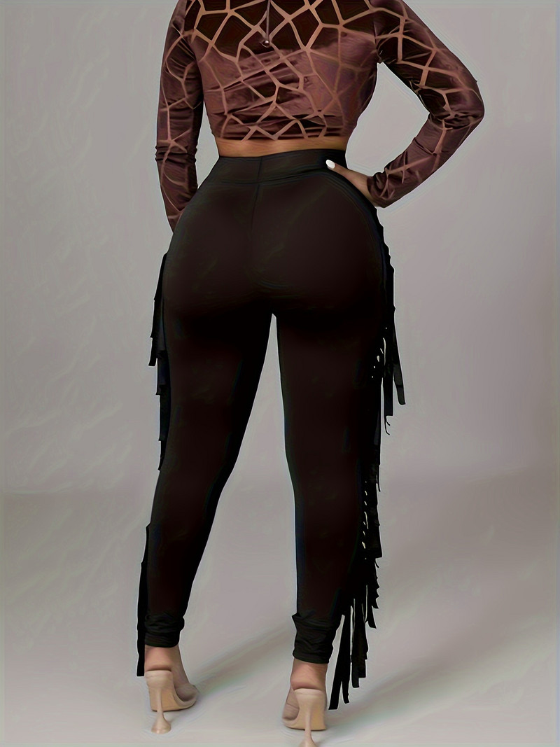 Μαύρο κανονικό κανονικό ψηλόμεσο μολύβι παντελόνι