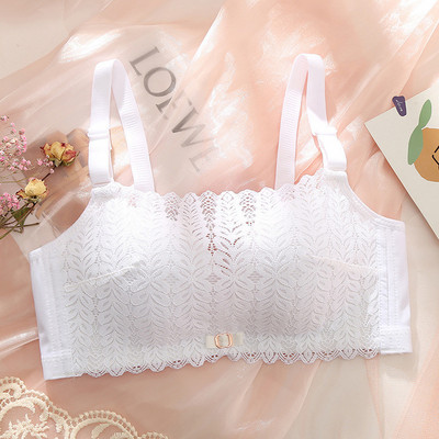 Seksikas hingav tüdrukute aluspesu, pehme ja terasest rõngata rinnahoidja, õhuke pits, väike rinnakorv Lihtne toru, ülaosa mähitud rinnakorv