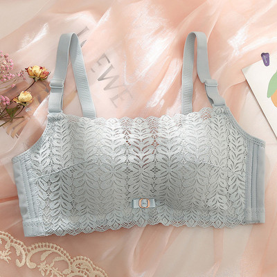 Seksikas hingav tüdrukute aluspesu, pehme ja terasest rõngata rinnahoidja, õhuke pits, väike rinnakorv Lihtne toru, ülaosa mähitud rinnakorv