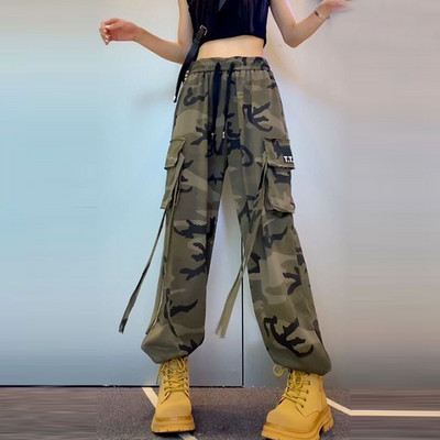 Γυναικεία casual streetwear Harajuku Y2K Camouflage Print Φαρδύ παντελόνι Cargo Γυναικείο Παντελόνι με φαρδύ πόδι με πολλές τσέπες Pantalon