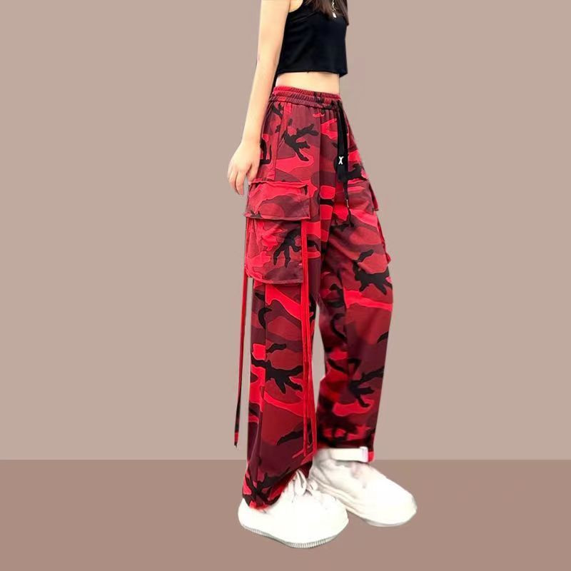 Γυναικεία casual streetwear Harajuku Y2K Camouflage Print Φαρδύ παντελόνι Cargo Γυναικείο Παντελόνι με φαρδύ πόδι με πολλές τσέπες Pantalon