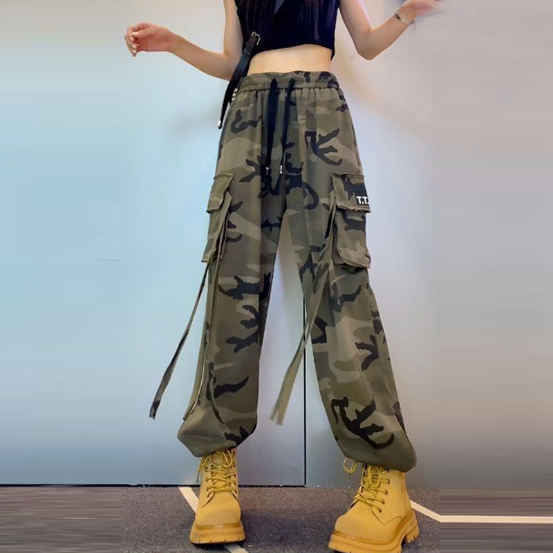 Γυναικεία casual streetwear Harajuku Y2K Camouflage Print Φαρδύ παντελόνι Cargo Γυναικείο Παντελόνι με φαρδύ πόδι με πολλές τσέπες Pantalon