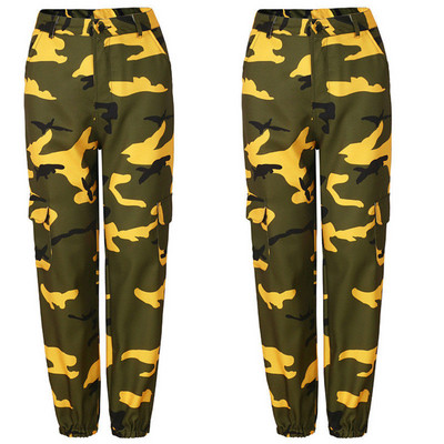 Jaunākās Ienākšanas Sievietes Camo Cargo Augsts viduklis Hip Hop Bikses Bikses Militārā armija Kaujas Kamuflāža Garās Bikses Hot Capris