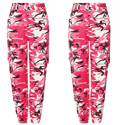 Jaunākās Ienākšanas Sievietes Camo Cargo Augsts viduklis Hip Hop Bikses Bikses Militārā armija Kaujas Kamuflāža Garās Bikses Hot Capris