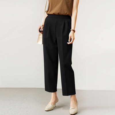 ZANZEA 2024, vasaras formālas apgrieztas bikses, brīvdienu elastīgas vidukļa bikses, biroja dāma Kapris sievietēm korejiešu modes kroku masīvas bikses