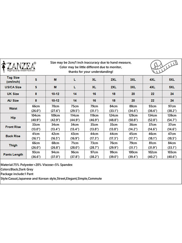 ZANZEA 2024, vasaras formālas apgrieztas bikses, brīvdienu elastīgas vidukļa bikses, biroja dāma Kapris sievietēm korejiešu modes kroku masīvas bikses