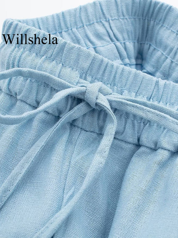 Willshela naiste mood, soliidsed pitsilised plisseeritud laiad säärepüksid vintage kõrge elastse vöökohaga naiste stiilsed naiste püksid