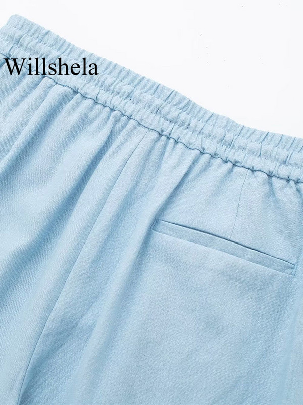 Willshela naiste mood, soliidsed pitsilised plisseeritud laiad säärepüksid vintage kõrge elastse vöökohaga naiste stiilsed naiste püksid