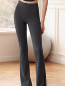 Mikro dāmu fitnesa bikses bez apkaunojošas līnijas cieši paceļamas gurnus ar augstu vidukli plānas elegantas platas sporta jogas bikses