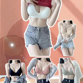 Seksikas õmblusteta mugav naiste rinnahoidja ilma velgedeta, kokkupandud rinnad, ilus seljaosa, õhuke sportlik põrutuskindel naiste aluspesu