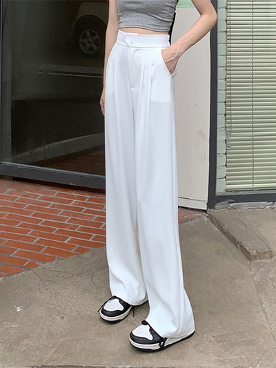 Zoki Korea S-4Xl naiste ülikond laia säärega püksid suvine õhuke kõrge vöökohaga sirged püksid mood kontori daam Harajuku vabaaja püksid