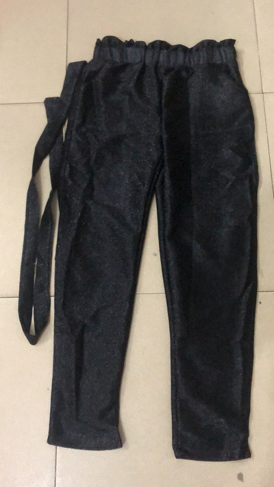 Nove ženske modne trendi svjetlucave zlatne hlače opuštenog visokog struka u južnokorejskom stilu + remen oko struka