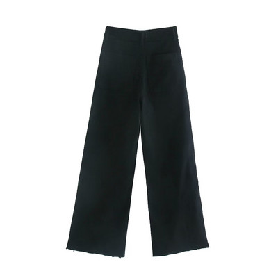 2024 Zarb, primăvară/vară, modă nouă pentru femei, în stil european și american, stil bleumarin, blugi drepte cu talie înaltă