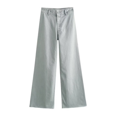 2024 Zarb, primăvară/vară, modă nouă pentru femei, în stil european și american, stil bleumarin, blugi drepte cu talie înaltă