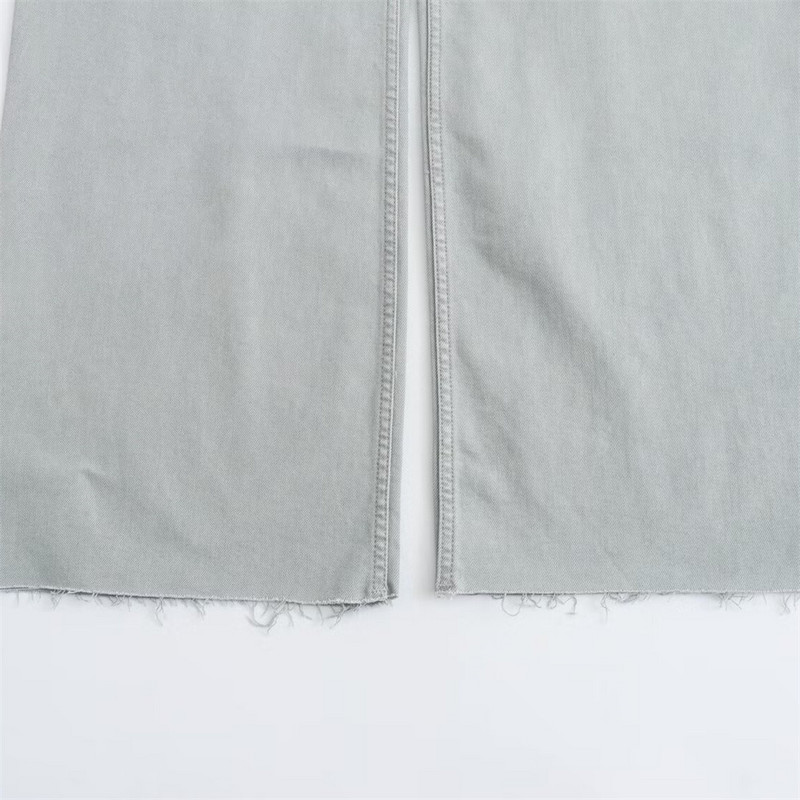 2024 Zarb, primăvară/vară, modă nouă pentru femei, în stil european și american, stil bleumarin, blugi drepte cu talie înaltă