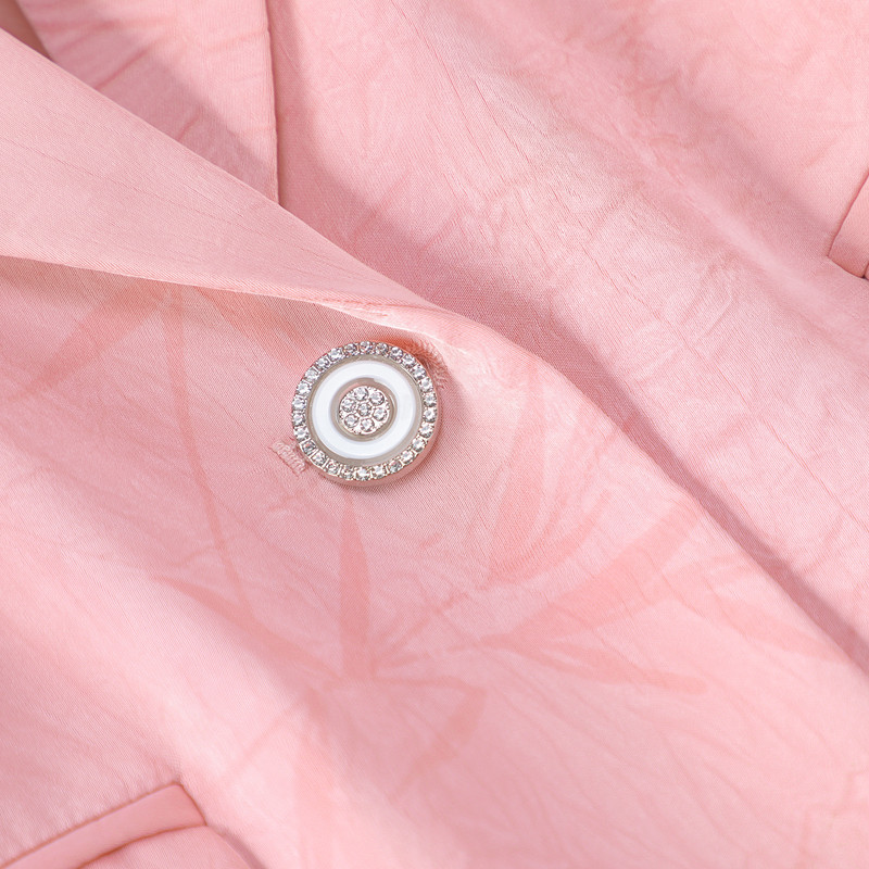 NAVIU Ljetni kompleti hlača za žene 2-dijelni sako do pola rukava i hlače širokih nogavica Odijelo Chic Elegantna poslovna poslovna odjeća Ružičasta