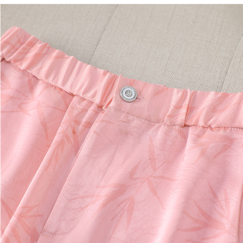 NAVIU Ljetni kompleti hlača za žene 2-dijelni sako do pola rukava i hlače širokih nogavica Odijelo Chic Elegantna poslovna poslovna odjeća Ružičasta