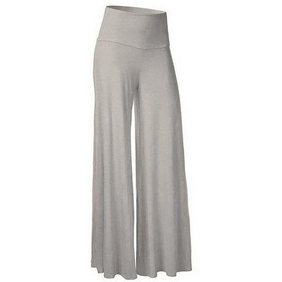 Naiste laia kõrge vöökohaga laia säärega pikad püksid säärepüksid, 2024. aasta moodne lahtine veniv Palazzo šifoon ühevärvilised kuumad püksid