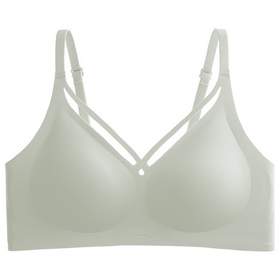 Jäljetu poolfikseeritud tassiga naiste aluspesu õhuke tarretis, pehme tugi, kukkumisvastane reguleeritav ilma terasrõngata ülipehme ühevärviline rinnahoidja