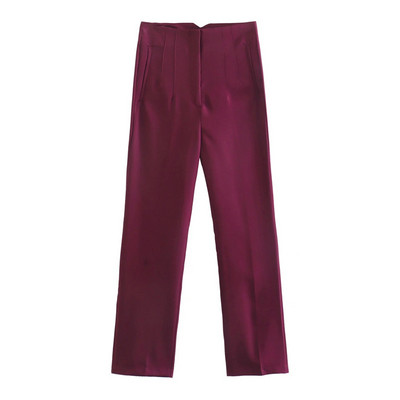 TRAF Sieviešu Bikses Bēšs Zīmulis Bikses ar augstu vidukli Sievietēm Birojs Ikdienišķs Elegantas Sieviešu Bikses Modes Ielu apģērbi Vasaras bikses