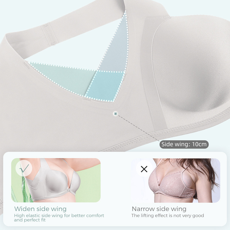 PAERLAN elülső csatos, drótozatlan push-up alsónemű, állítható női melltartó, megereszkedett melltartó