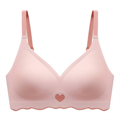 Új női varrat nélküli acélgyűrűk nélkül Állítható alsónemű Push Up No Wire vékony melltartó Légáteresztő szív mintás női melltartók
