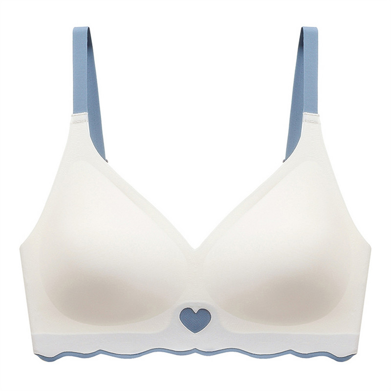Új női varrat nélküli acélgyűrűk nélkül Állítható alsónemű Push Up No Wire vékony melltartó Légáteresztő szív mintás női melltartók