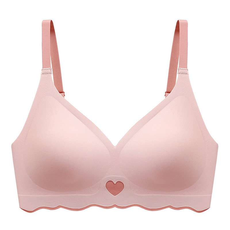 Új női varrat nélküli acélgyűrűk nélkül Állítható alsónemű Push Up No Wire vékony melltartó Légáteresztő szív mintás női melltartók