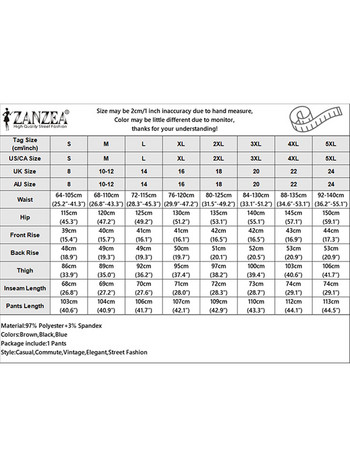 Γυναικείο μακρύ παντελόνι ZANZEA Μόδα Κορεάτικο σατέν παντελόνι με φαρδύ πόδι Vintage Καλοκαίρι 2024 Ελαστική μέση παντελόνια Casual γυναικεία παντελόνια