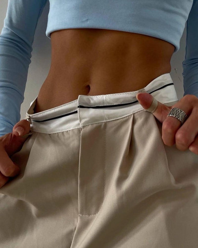 2023 Egyszínű divat, bő, magas derekú alkalmi öltöny melegítőnadrág Utcai ruházat Kocogó nadrág Női Ruházat Tehernadrág Női