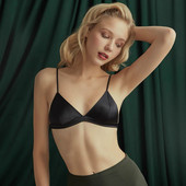 Sieviešu seksīgi krūšturi 88% dabīgs zīds, 12% spandekss bez stieplēm, plānas polsterētas ikdienas bralette balta melna rozā 2022. gada jauna apakšveļa