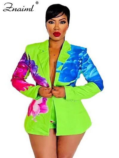 Znaiml Elegant Office Lady Blazer egygombos dzseki kabát és rövidnadrág, két darab 2 részes női szett Divatos klasszikus, mintával illő öltönyök