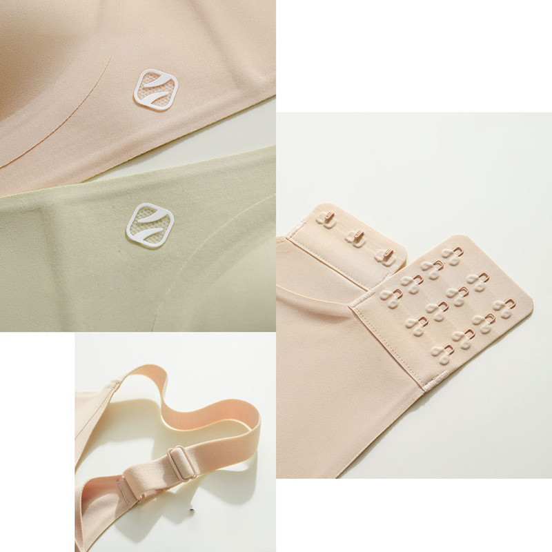 Nyomtalan női fehérnemű összegyűjtött kiegészítő melltartók, megakadályozzák a megereszkedést, nem acél gyűrűk, egyszínű fix kupa melltartó