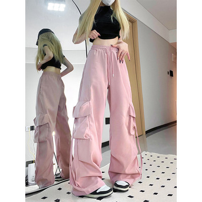 Y2K Cargo Pants Naiste Tänavarõivad Suured laia säärega dressipüksid Harajuku Suured Taskud Joggers Bf Kõrge vöökohaga kottis spordipüksid