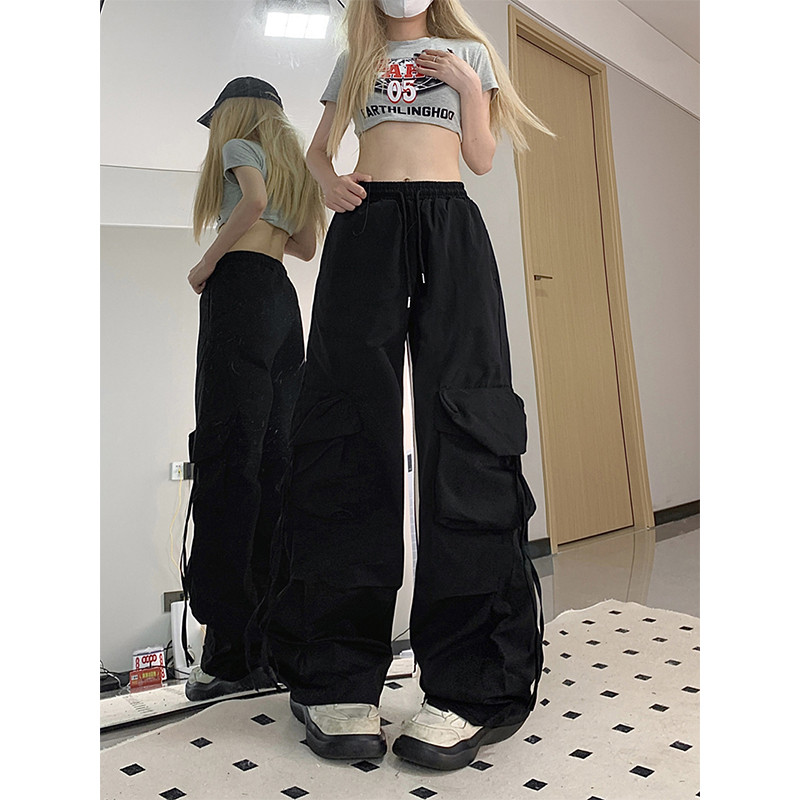 Y2K Cargo Pants Naiste Tänavarõivad Suured laia säärega dressipüksid Harajuku Suured Taskud Joggers Bf Kõrge vöökohaga kottis spordipüksid